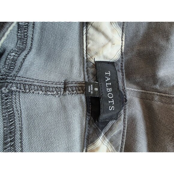 Talbots Womens Size 8 Gray Jeans With Plaid Cuffs - Picture 3 of 5